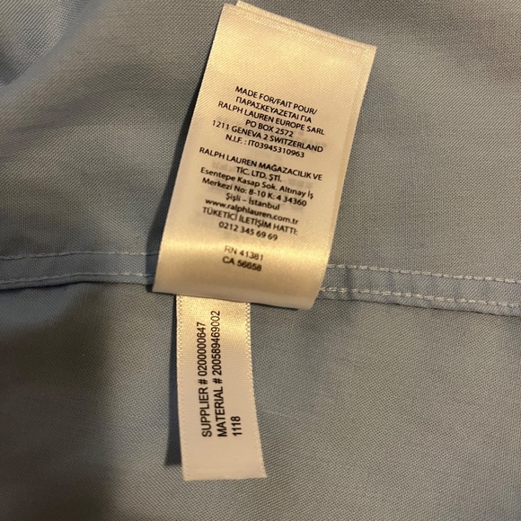 NWOT Ralph Lauren Non Iron Blue 100% Cotton Shirt/Blouse US M - Picture 11 of 11